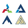 A Letter Triangle Shape Simple Modern Icon Symbol Variation Set