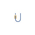 Letter U combined with wheat icon logo design