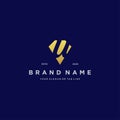 Letter U diamond gold logo design Royalty Free Stock Photo