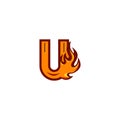 Letter u fire modern logo