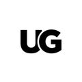 Letter U and G, UG logo design template. Minimal monogram initial based logotype