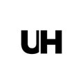 Letter U and H, UH logo design template. Minimal monogram initial based logotype