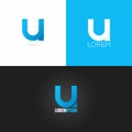 Letter U logo design icon set background