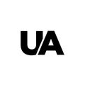 Letter U and A, UA logo design template. Minimal monogram initial based logotype