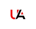 Letter UA Logo Modern Design