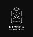 Letter A uppercase camping vector logo