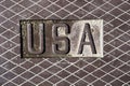 Letter USA in steel