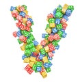 Letter V, from ABC Alphabet Wooden Blocks. 3D rendering Royalty Free Stock Photo