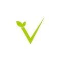 letter v check mark organic product logo vector Royalty Free Stock Photo