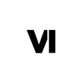 Letter V and I, VI logo design template. Minimal monogram initial based logotype