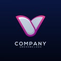Letter V illustration gradient color style Royalty Free Stock Photo