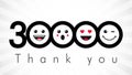 Thank you 30000 followers numbers Royalty Free Stock Photo