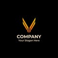 Letter V Luxury Gaming Logo Vector