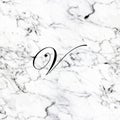 Letter V on Marble texture Initial