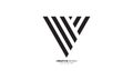 Letter V modern line art unique triangle shape creative monogram flat logo. V logo Royalty Free Stock Photo