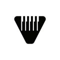 Letter V Musician Symbol, Piano Logo Icon Vector Template On White Background