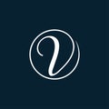 Letter V script initial luxury Logo design Vector