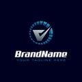 Letter V spedometer logo. Tachometer speed logo Royalty Free Stock Photo