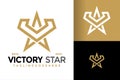 Letter V Star Gold logo design vector symbol icon illustration Royalty Free Stock Photo