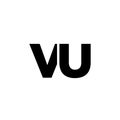 Letter V and U, VU logo design template. Minimal monogram initial based logotype