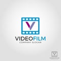 Letter V video film Logo Template
