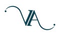 Letter VA alphabet elegant symbol design vector