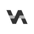 Letter va simple geometric logo vector