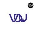 Letter VDW Monogram Logo Design Royalty Free Stock Photo