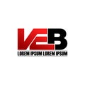Letter VEB simple monogram logo icon design. Royalty Free Stock Photo