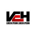 Letter VEH simple monogram logo icon design. Royalty Free Stock Photo