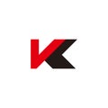 letter vk simple shadow logo vector