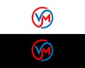 Letter VM Logo Design Vector Graphic