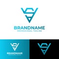 Letter VS Monogram Logo, suitable for business with VS or SV initials