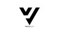 Letter Vv initial triangle modern shape unique monogram elegant logo. V logo Royalty Free Stock Photo