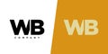 Letter W and B, WB logo design template. Minimal monogram initial based logotype Royalty Free Stock Photo