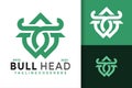 Letter W Bull Horned simple monogram Logo vector icon illustration