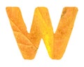 Letter W carved from the autumn leaves