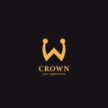 Letter W crown clown hat logo icon symbol simple Royalty Free Stock Photo