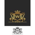 Letter W Horse Royal Crest Luxury Logo clipart