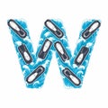 Letter W design with cars in ocean waves Royalty Free Stock Photo