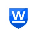 Letter W inside a blue shield. good for any business related to security or defense company