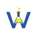 Letter W Lab Logo Concept for Science, Healthcare, Medical, Laboratory, Chemical and Nature Symbol Royalty Free Stock Photo