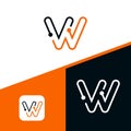 Letter W logo Design,Technology and digital dot connection logo vector Royalty Free Stock Photo