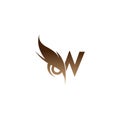 Letter W logo icon combined with owl eyes icon design vector