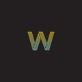 Letter W logo icon design template elements, with a black background