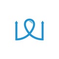 Letter w loop arrow logo vector Royalty Free Stock Photo