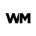 Letter W and M, WM logo design template. Minimal monogram initial based logotype