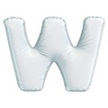 Letter W made of white balloon. 3d rendering isolated on white background Royalty Free Stock Photo