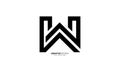 Letter W modern line art logo creative unique minimal monogram logo Royalty Free Stock Photo