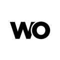 Letter W and O, WO logo design template. Minimal monogram initial based logotype